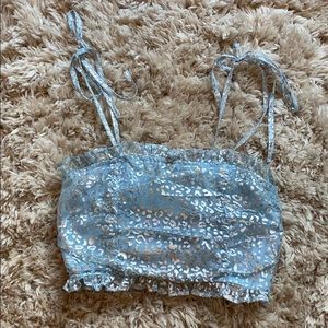 Nasty Gal blue crop top